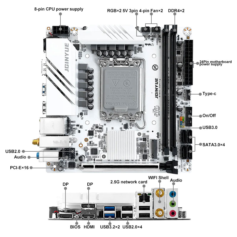 JGINYUE B760I GAMING Mini ITX  - Lga1700 Itx Motherboard Ddr5 recension och pris